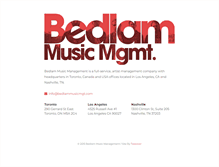 Tablet Screenshot of bedlammusicmgt.com